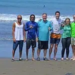 Students surfing in Dominical