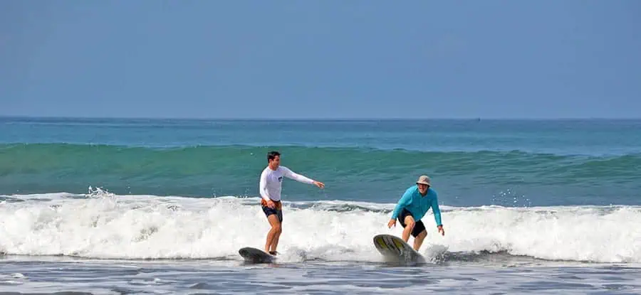 Surfers in Beginner Surf Lesson in Costa Rica